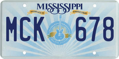 MS license plate MCK678