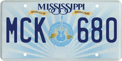 MS license plate MCK680