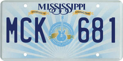 MS license plate MCK681