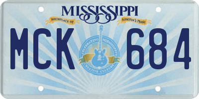 MS license plate MCK684