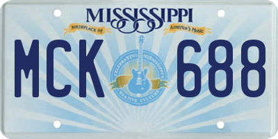 MS license plate MCK688