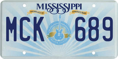 MS license plate MCK689