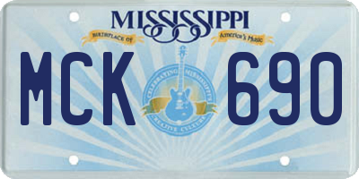 MS license plate MCK690