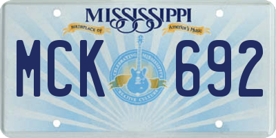 MS license plate MCK692