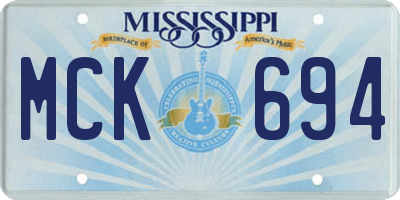 MS license plate MCK694