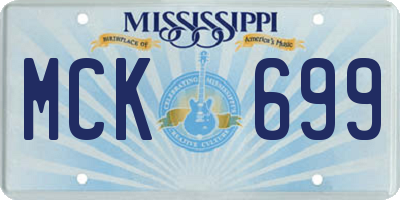 MS license plate MCK699