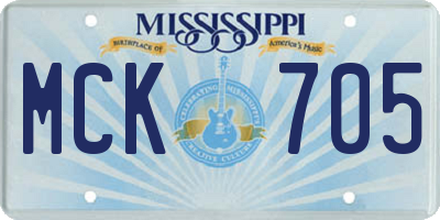 MS license plate MCK705