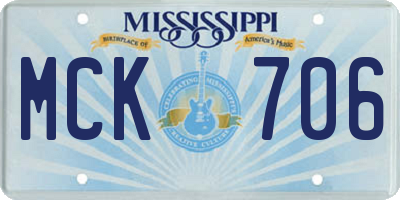 MS license plate MCK706