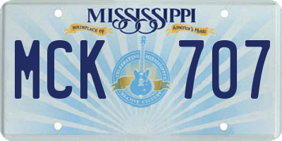 MS license plate MCK707
