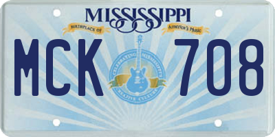 MS license plate MCK708