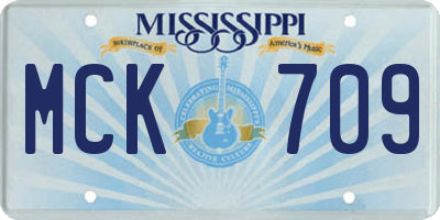 MS license plate MCK709