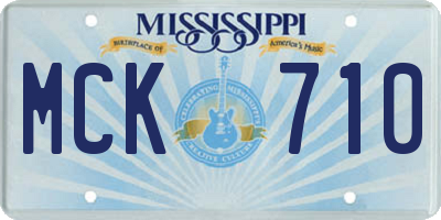 MS license plate MCK710