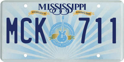 MS license plate MCK711