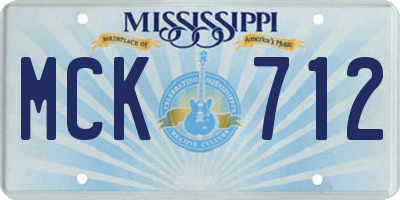 MS license plate MCK712