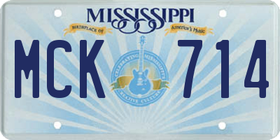 MS license plate MCK714