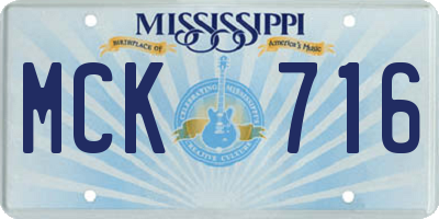 MS license plate MCK716