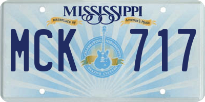 MS license plate MCK717