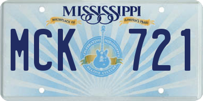 MS license plate MCK721