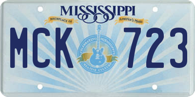 MS license plate MCK723
