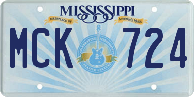 MS license plate MCK724