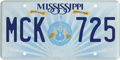 MS license plate MCK725