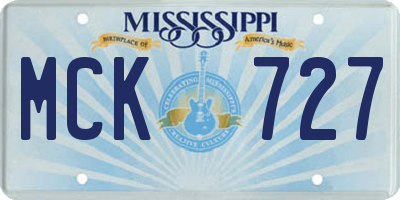 MS license plate MCK727