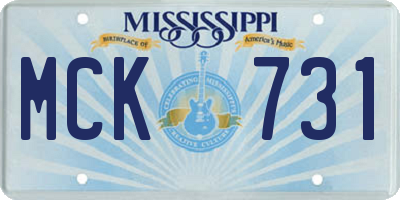 MS license plate MCK731