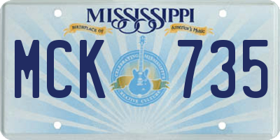 MS license plate MCK735