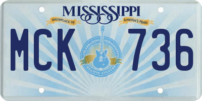 MS license plate MCK736