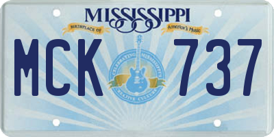 MS license plate MCK737