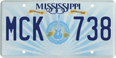MS license plate MCK738