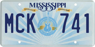 MS license plate MCK741