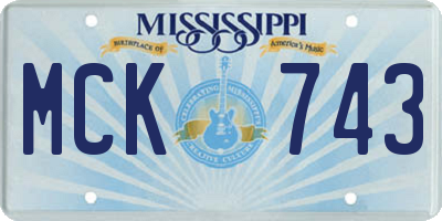 MS license plate MCK743