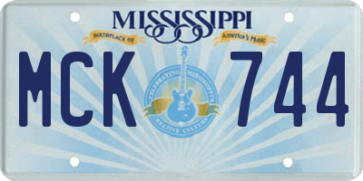 MS license plate MCK744