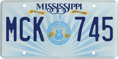 MS license plate MCK745