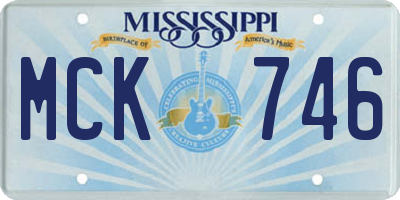 MS license plate MCK746