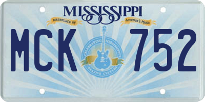 MS license plate MCK752
