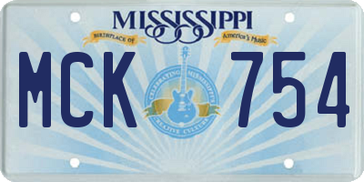 MS license plate MCK754