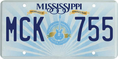 MS license plate MCK755