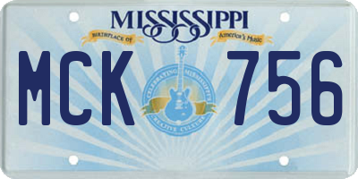 MS license plate MCK756