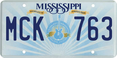 MS license plate MCK763