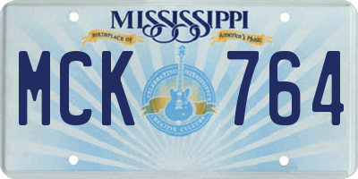 MS license plate MCK764