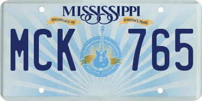 MS license plate MCK765