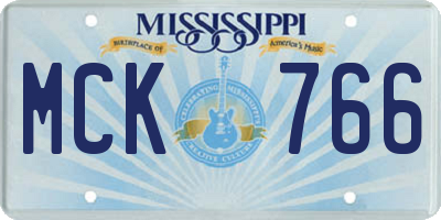 MS license plate MCK766