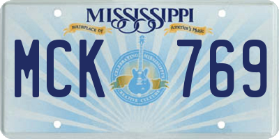 MS license plate MCK769