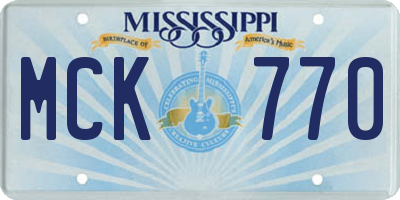 MS license plate MCK770