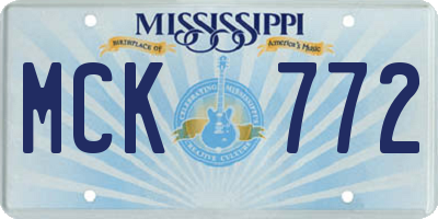 MS license plate MCK772
