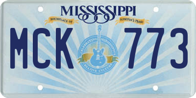 MS license plate MCK773