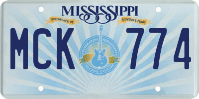 MS license plate MCK774