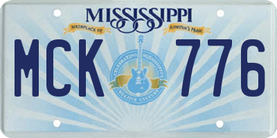 MS license plate MCK776